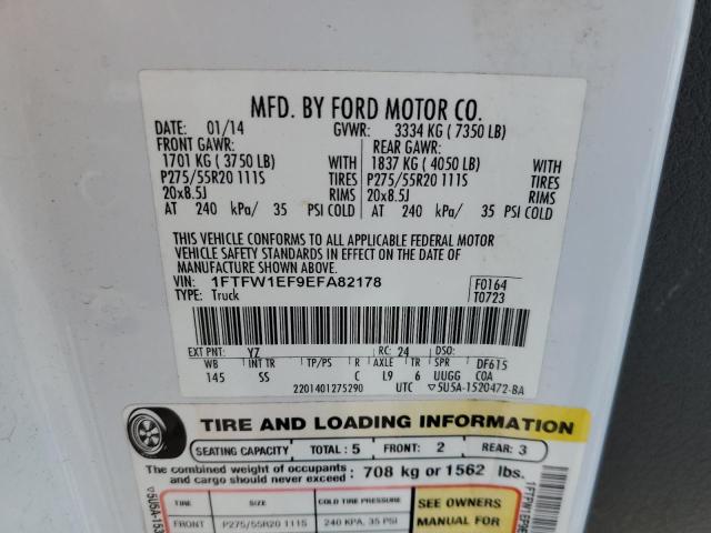 Photo 10 from auction – 2014 FORD F150 SUPER with VIN 1FTFW1EF9EFA82178