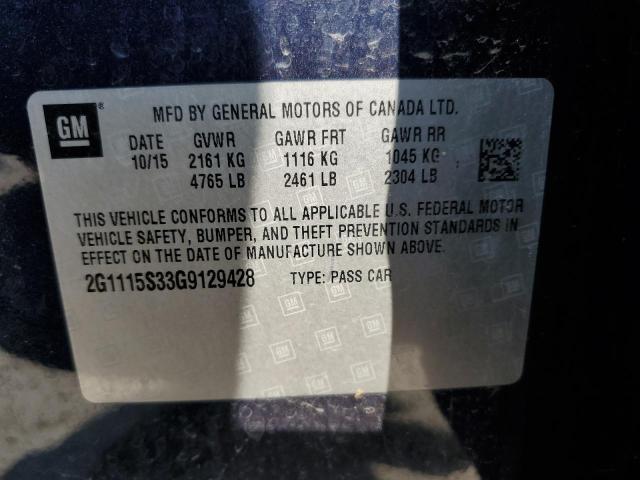 Photo 10 from auction – 2016 CHEVROLET IMPALA LT with VIN 2G1115S33G9129428