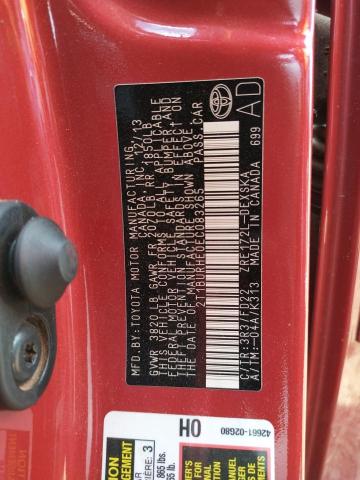 Photo 10 from auction – 2014 TOYOTA COROLLA L with VIN 2T1BURHE0EC083265