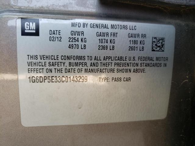 Photo 10 from auction – 2012 CADILLAC CTS PREMIU with VIN 1G6DP5E33C0143299
