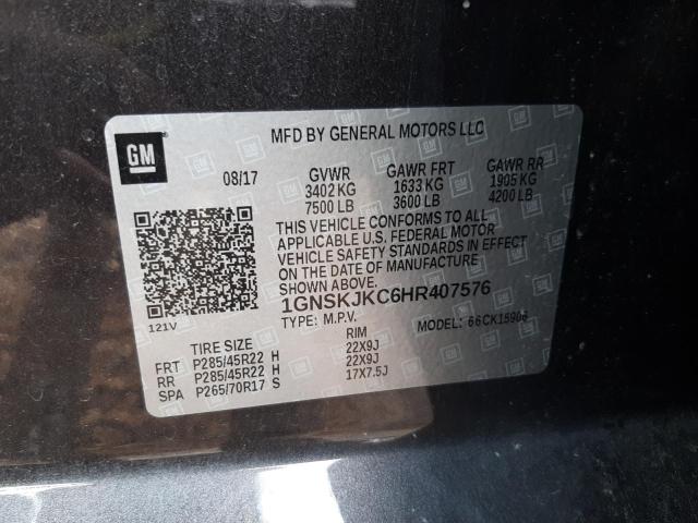 Photo 10 from auction – 2017 CHEVROLET SUBURBAN K with VIN 1GNSKJKC6HR407576