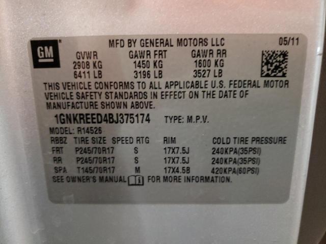 Photo 10 from auction – 2011 CHEVROLET TRAVERSE L with VIN 1GNKREED4BJ375174