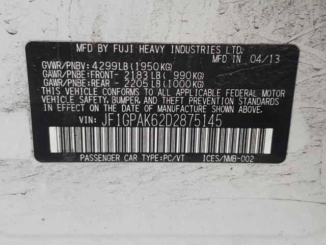 Photo 10 from auction – 2013 SUBARU IMPREZA LI with VIN JF1GPAK62D2875145
