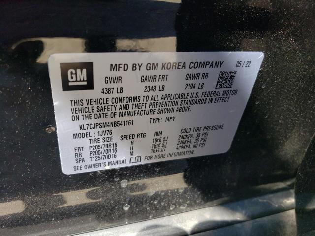 Photo 10 from auction – 2022 CHEVROLET TRAX 1LT with VIN KL7CJPSM4NB541161