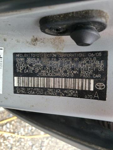 Photo 10 from auction – 2009 TOYOTA COROLLA BA with VIN JTDBL40E099059318