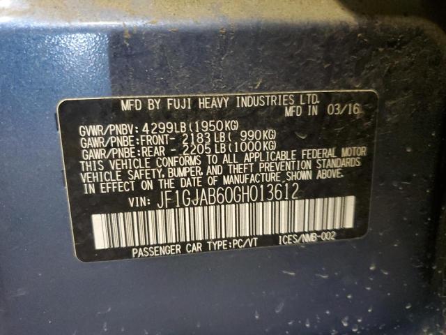 Photo 10 from auction – 2016 SUBARU IMPREZA PR with VIN JF1GJAB60GH013612