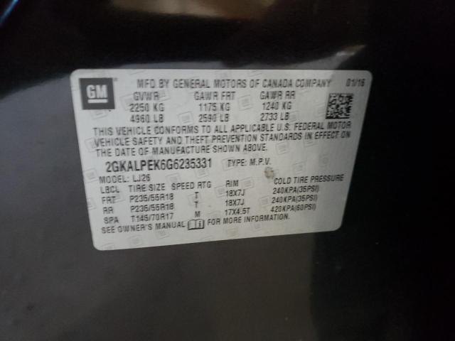 Photo 10 from auction – 2016 GMC TERRAIN SL with VIN 2GKALPEK6G6235331