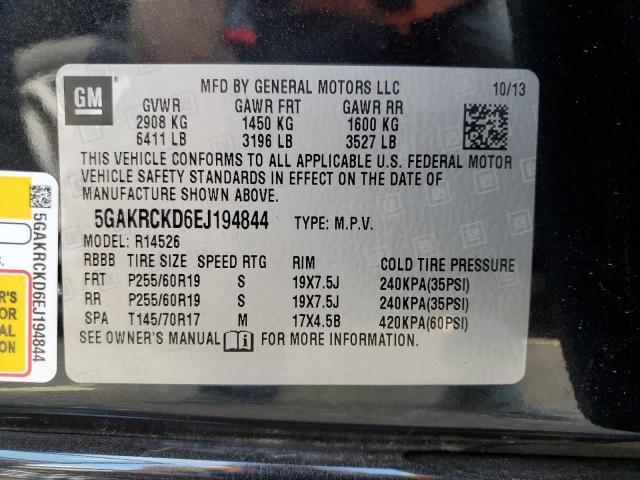 Photo 10 from auction – 2014 BUICK ENCLAVE with VIN 5GAKRCKD6EJ194844