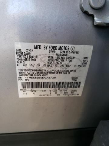 Photo 10 from auction – 2013 FORD EXPLORER with VIN 1FM5K8B80DGA87084