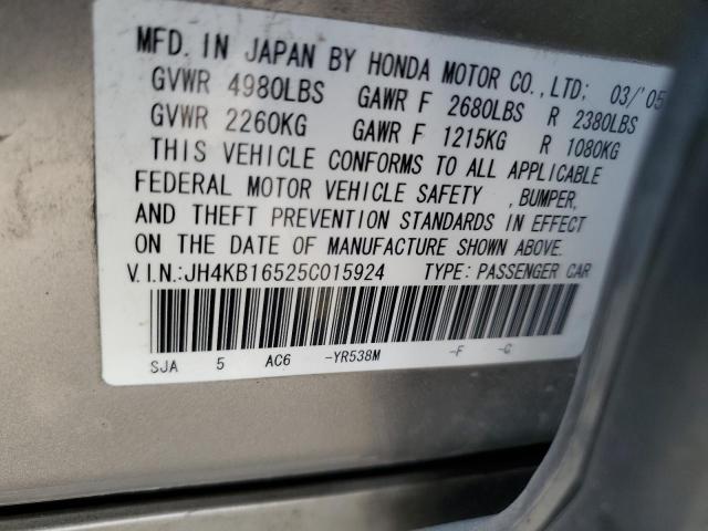 Photo 10 from auction – 2005 ACURA RL with VIN JH4KB16525C015924
