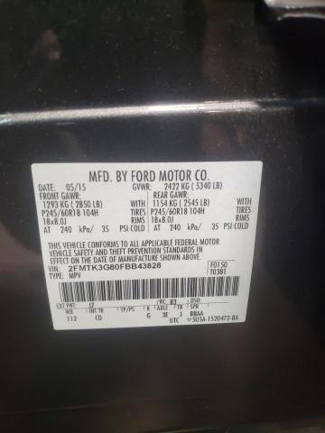 Photo 10 from auction – 2015 FORD EDGE SE with VIN 2FMTK3G80FBB43828