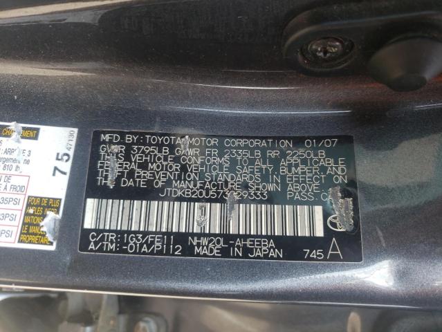 Photo 10 from auction – 2007 TOYOTA PRIUS with VIN JTDKB20U573229333