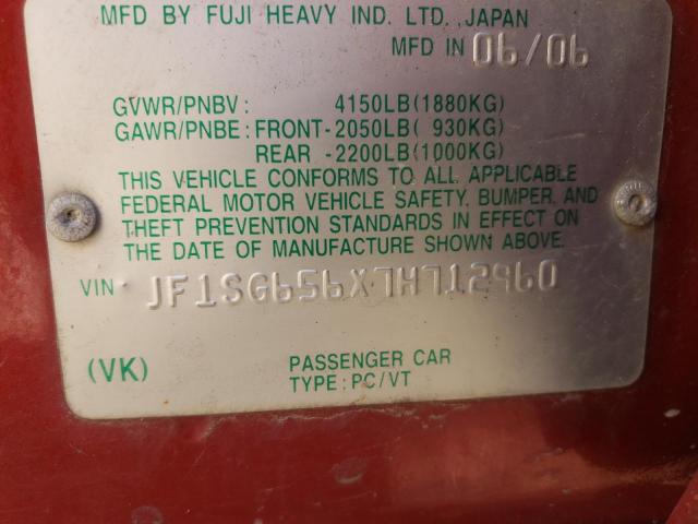 Photo 10 from auction – 2007 SUBARU FORESTER with VIN JF1SG656X7H712960