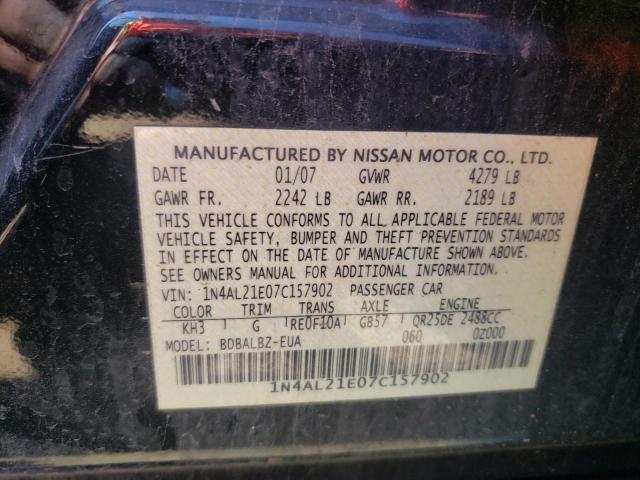 Photo 10 from auction – 2007 NISSAN ALTIMA 2.5 with VIN 1N4AL21E07C157902
