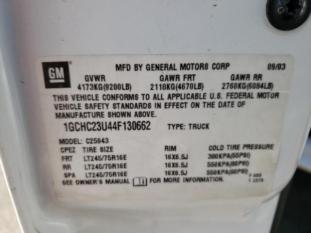 Photo 10 from auction – 2004 CHEVROLET SILVERADO with VIN 1GCHC23U44F130662