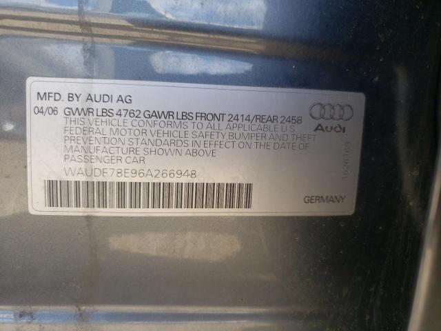 Photo 10 from auction – 2006 AUDI A4 2.0T QU with VIN WAUDF78E96A266948