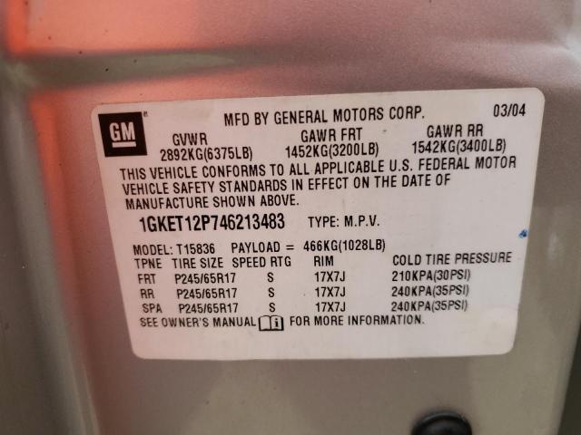 Photo 10 from auction – 2004 GMC ENVOY XUV with VIN 1GKET12P746213483