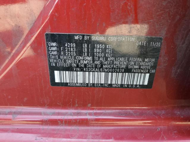 Photo 10 from auction – 2021 SUBARU IMPREZA SP with VIN 4S3GKAL67M3602638