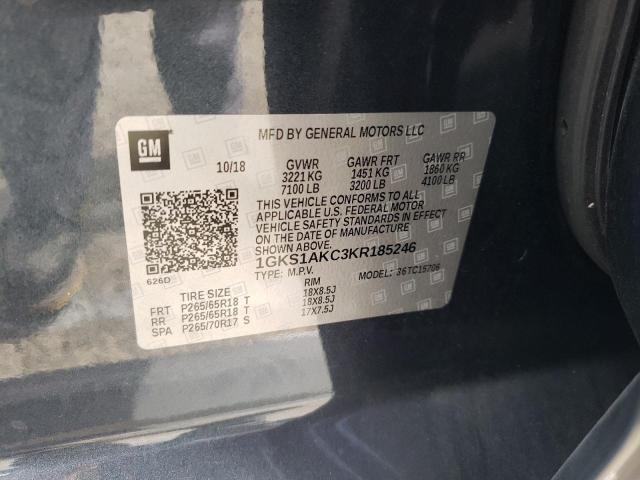 Photo 10 from auction – 2019 GMC YUKON SLE with VIN 1GKS1AKC3KR185246