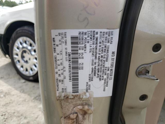 Photo 10 from auction – 2003 MERCURY GRAND MARQ with VIN 2MEFM74W03X703981