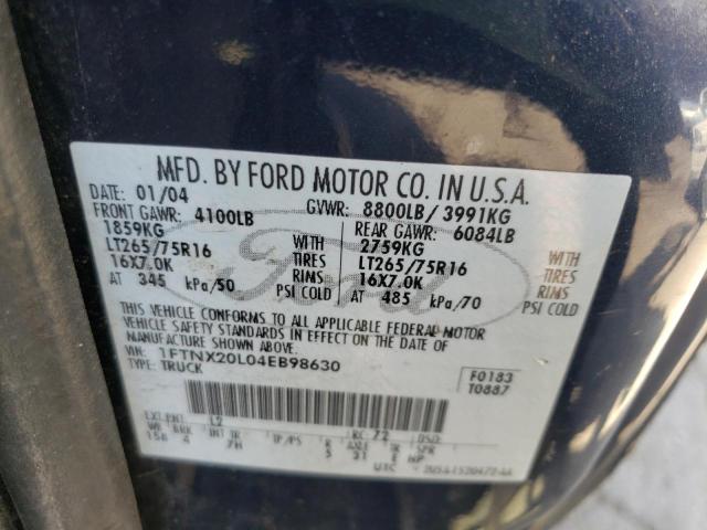 Photo 10 from auction – 2004 FORD F250 SUPER with VIN 1FTNX20L04EB98630