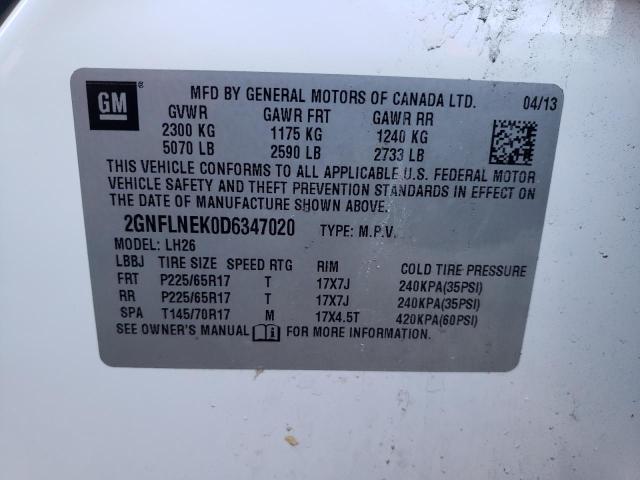 Photo 10 from auction – 2013 CHEVROLET EQUINOX LT with VIN 2GNFLNEK0D6347020