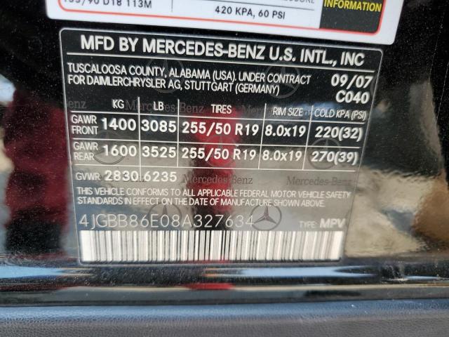 Photo 10 from auction – 2008 MERCEDES-BENZ ML 350 with VIN 4JGBB86E08A327634