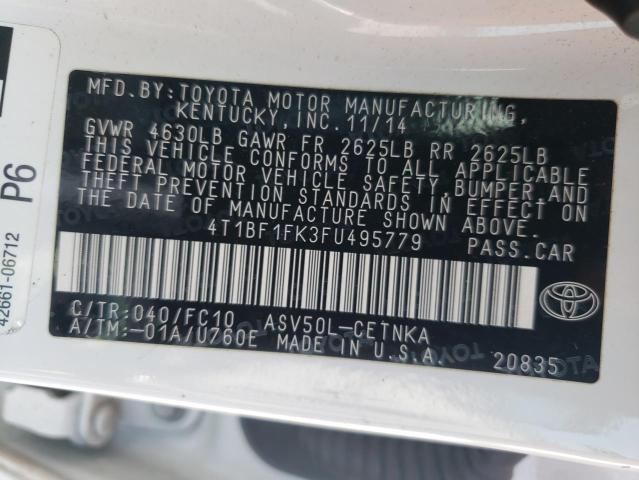 Photo 10 from auction – 2015 TOYOTA CAMRY LE with VIN 4T1BF1FK3FU495779