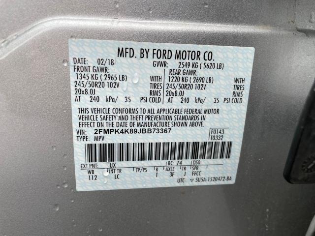 Photo 10 from auction – 2018 FORD EDGE TITAN with VIN 2FMPK4K89JBB73367