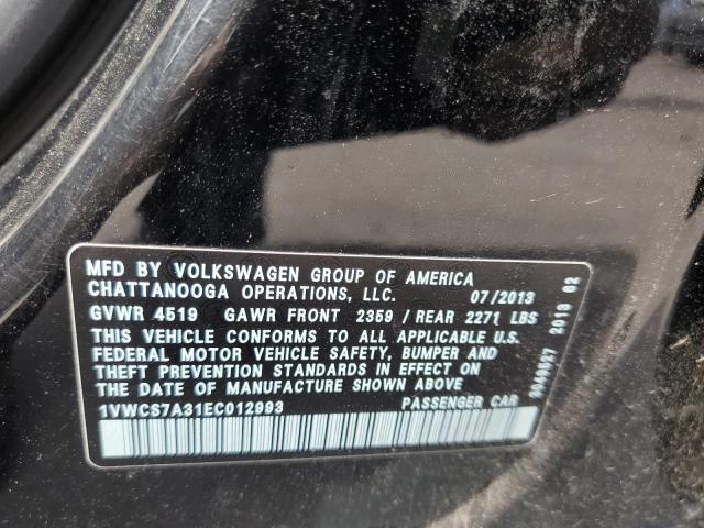 Photo 10 from auction – 2014 VOLKSWAGEN PASSAT SEL with VIN 1VWCS7A31EC012993