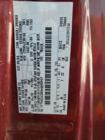 Photo 10 from auction – 2003 FORD ECONOLINE with VIN 1FTNE24283HB90957