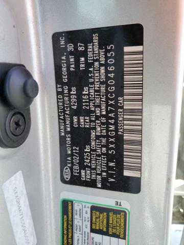 Photo 10 from auction – 2012 KIA OPTIMA LX with VIN 5XXGM4A7XCG046055