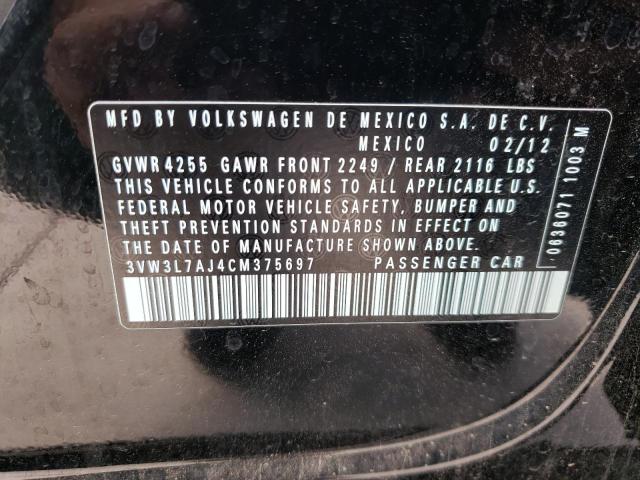 Photo 10 from auction – 2012 VOLKSWAGEN JETTA TDI with VIN 3VW3L7AJ4CM375697