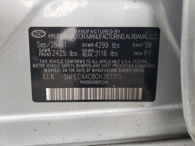 Photo 10 from auction – 2012 HYUNDAI SONATA SE with VIN 5NPEC4AC8CH382315