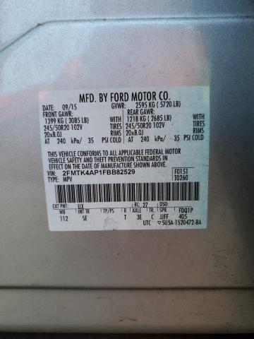 Photo 10 from auction – 2015 FORD EDGE SPORT with VIN 2FMTK4AP1FBB82529