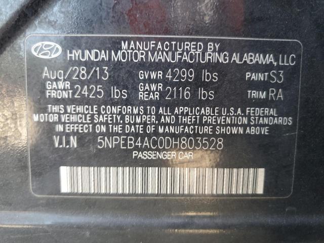 Photo 10 from auction – 2013 HYUNDAI SONATA GLS with VIN 5NPEB4AC0DH803528