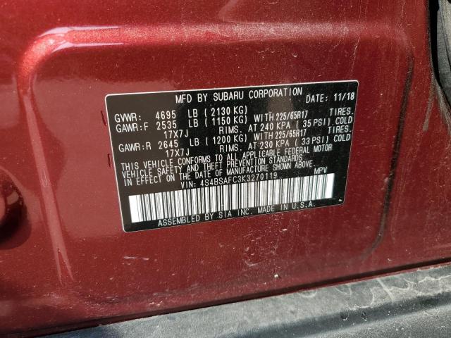 Photo 10 from auction – 2019 SUBARU OUTBACK 2. with VIN 4S4BSAFC3K3270119