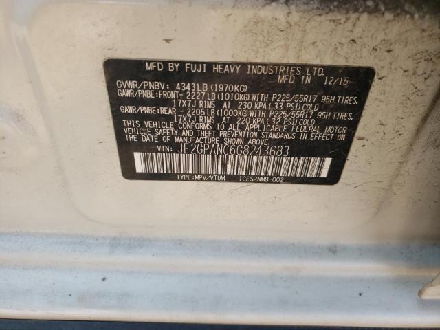 Photo 10 from auction – 2016 SUBARU CROSSTREK with VIN JF2GPANC6G8243683