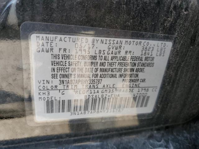 Photo 10 from auction – 2017 NISSAN SENTRA S with VIN 3N1AB7AP8HY335787