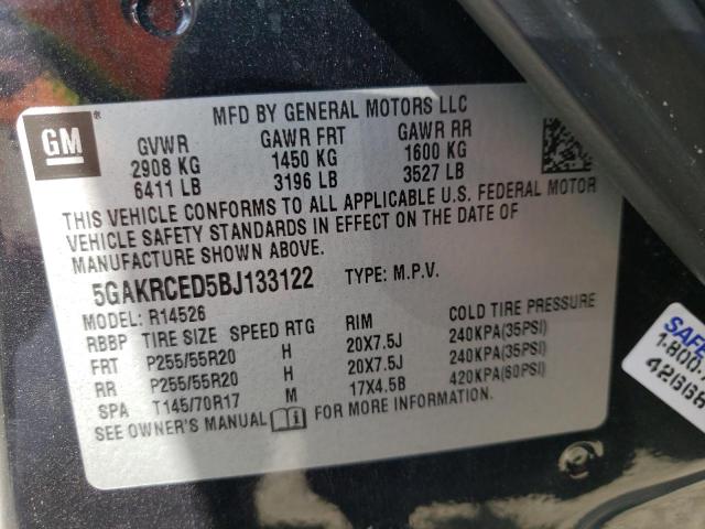 Photo 10 from auction – 2011 BUICK ENCLAVE with VIN 5GAKRCED5BJ133122