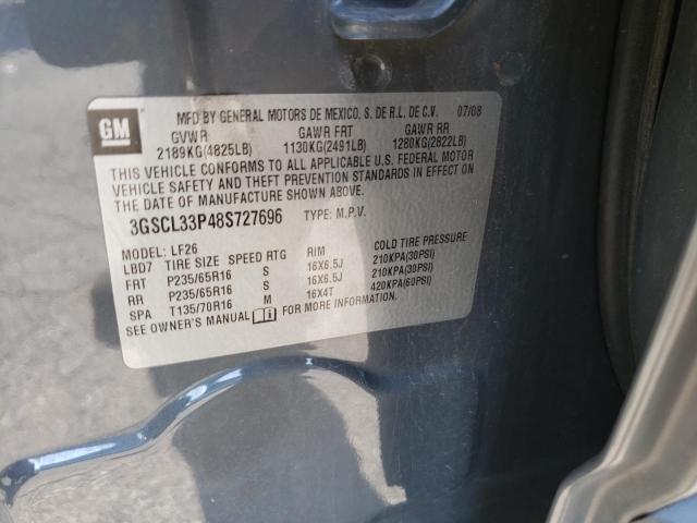 Photo 10 from auction – 2008 SATURN VUE XE with VIN 3GSCL33P48S727696