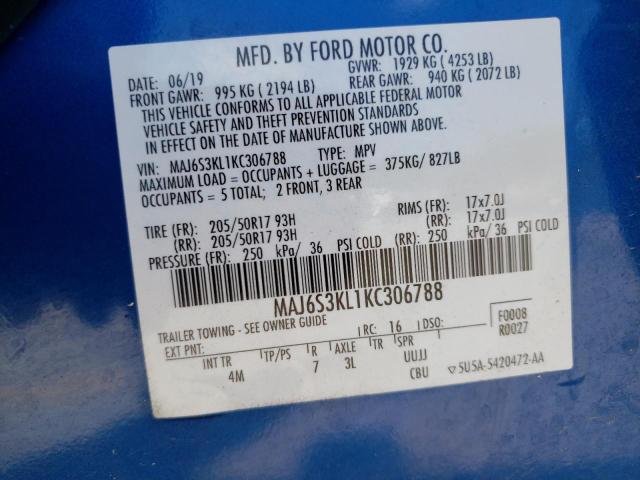 Photo 10 from auction – 2019 FORD ECOSPORT T with VIN MAJ6S3KL1KC306788