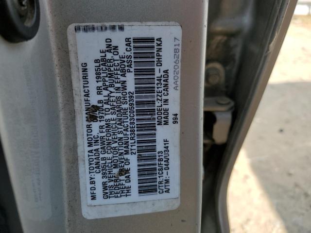 Photo 10 from auction – 2003 TOYOTA COROLLA MA with VIN 2T1LR38E83C059392
