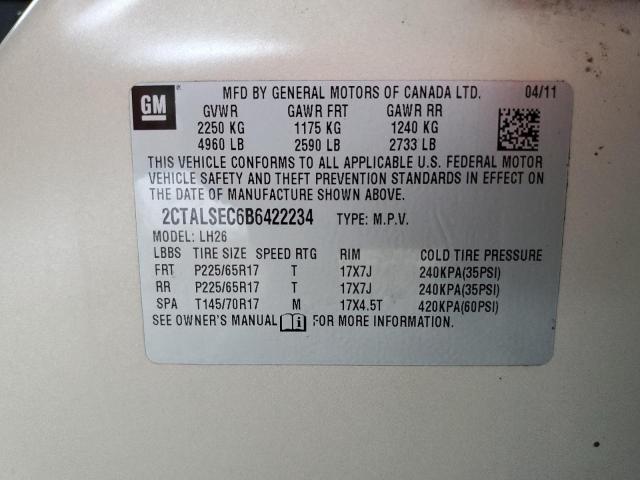 Photo 10 from auction – 2011 GMC TERRAIN SL with VIN 2CTALSEC6B6422234
