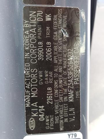 Photo 10 from auction – 2015 KIA FORTE SX with VIN KNAFZ5A33F5264232