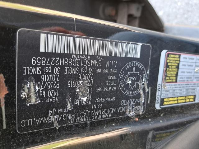 Photo 10 from auction – 2008 HYUNDAI SANTA FE G with VIN 5NMSG13D88H227859