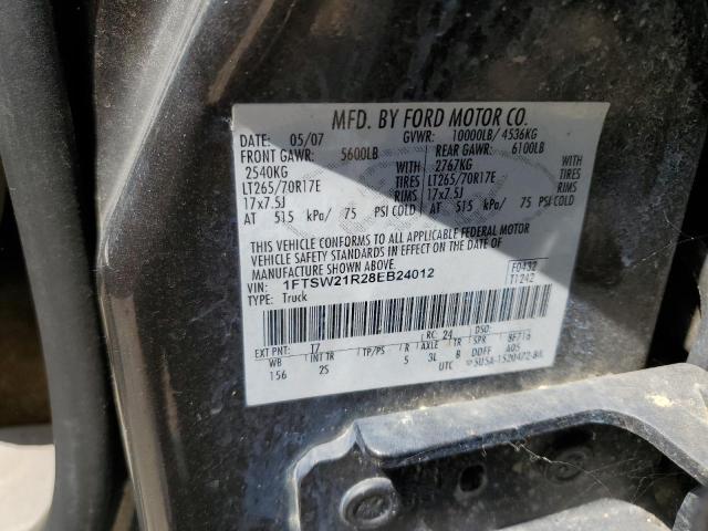 Photo 10 from auction – 2008 FORD F250 SUPER with VIN 1FTSW21R28EB24012