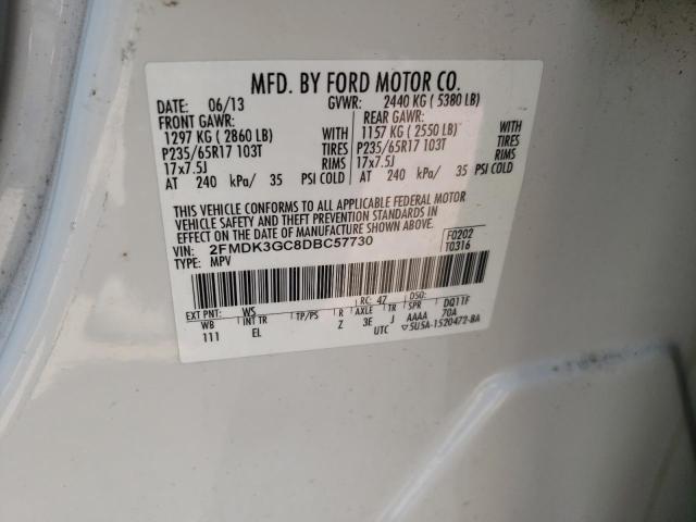 Photo 10 from auction – 2013 FORD EDGE SE with VIN 2FMDK3GC8DBC57730