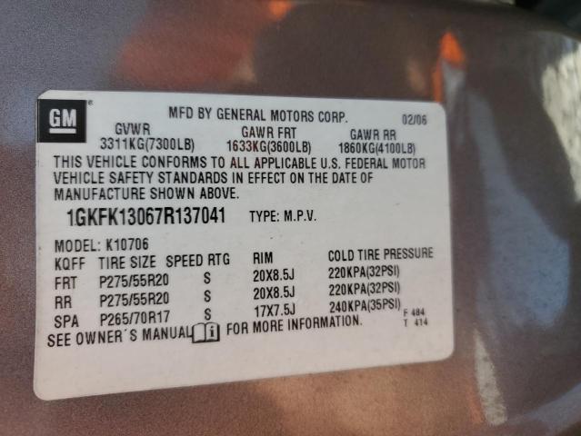 Photo 10 from auction – 2007 GMC YUKON with VIN 1GKFK13067R137041