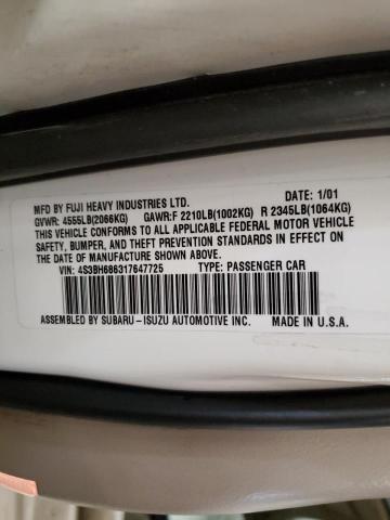 Photo 10 from auction – 2001 SUBARU LEGACY OUT with VIN 4S3BH686317647725